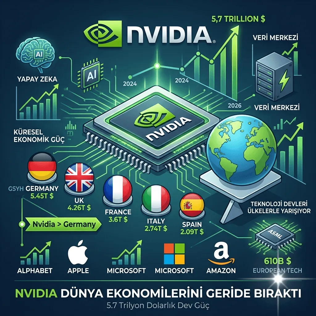 Yapay Zeka Çağı Ekonomileri Değiştiriyor: Nvidia Artık Almanya’dan Daha Büyük
