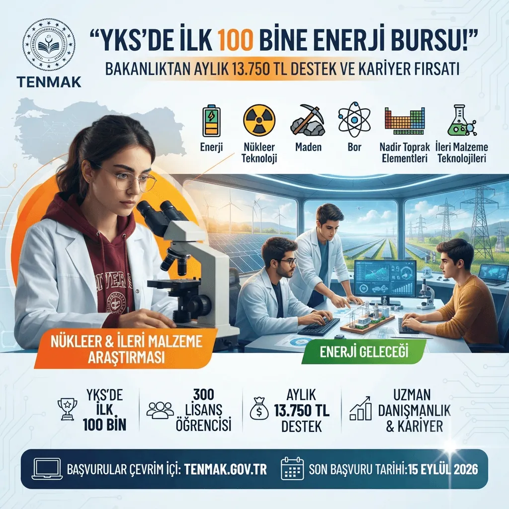 YKS'de İlk 100 Bine Büyük Destek! Enerji Bakanlığı'ndan 300 Öğrenciye Aylık 13 Bin 750 TL Burs