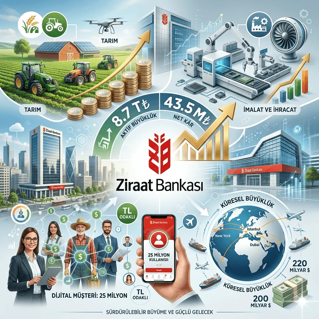 Ziraat Bankası’ndan Rekor İlk Çeyrek Performansı: Aktif Büyüklük 8,7 Trilyon TL’ye, Net Kâr 43,5 Milyar TL’ye Ulaştı